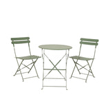 Zestaw bistro Decoris Helsingborg stalowy zewnętrzny zielony ø60xh71cm