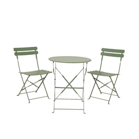 Zestaw bistro Decoris Helsingborg stalowy zewnętrzny zielony ø60xh71cm