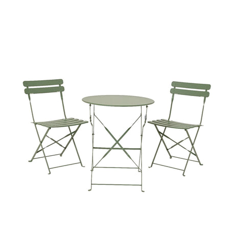 Zestaw bistro Decoris Helsingborg stalowy zewnętrzny zielony ø60xh71cm