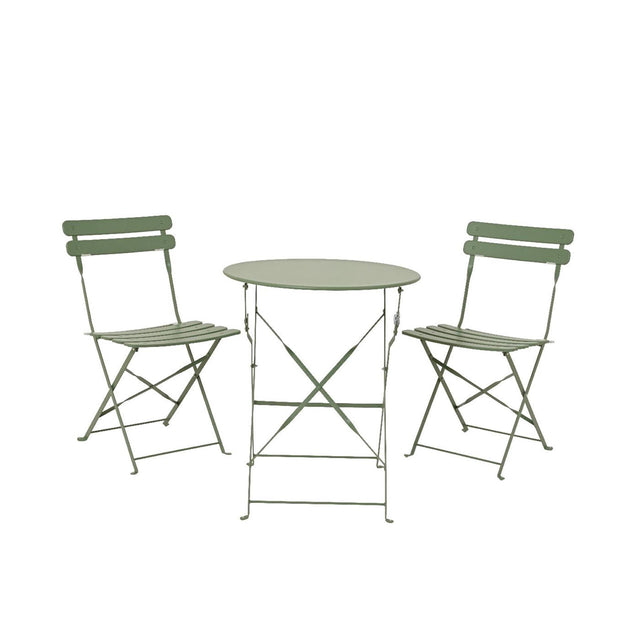 Zestaw bistro Decoris Helsingborg stalowy zewnętrzny zielony ø60xh71cm