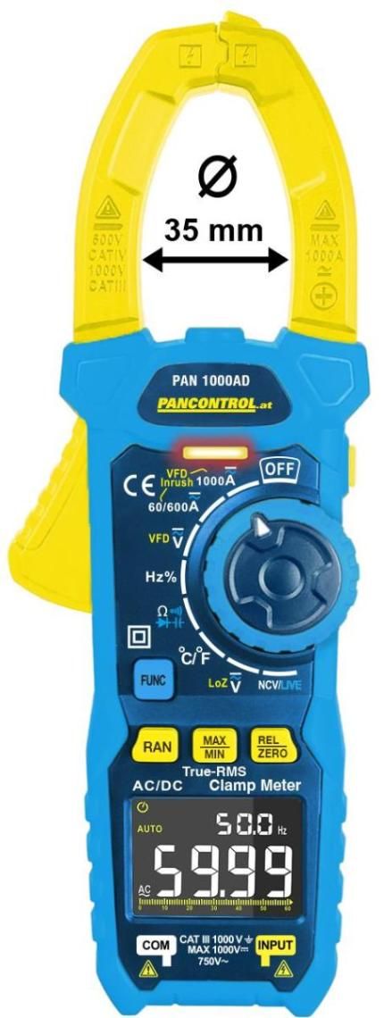 Pancontrol digitale stroomklemmen 1000a ac dc true rms o = 35 mm