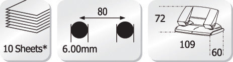 Dziurkacz Kangaro - aion-10g s2 - 10 arkuszy - niebieski
