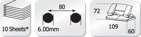 Dziurkacz Kangaro - aion-10g s2 - 10 arkuszy - niebieski