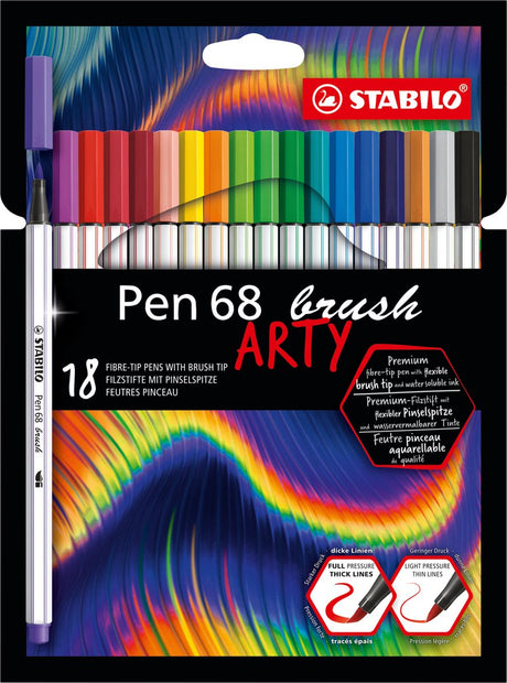 Stabilo pen 68 pędzel - pisak - arty - zestaw 18 sztuk