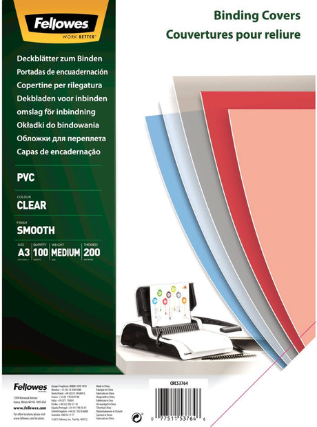 Okładka oprawy Fellowes 53764 przezroczyste PCV (polichlorek winylu)