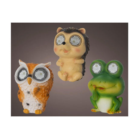 Lumineo Solar Animal Polyresin z efektem obracania się 8x7,5x10cm 3 różne kolory