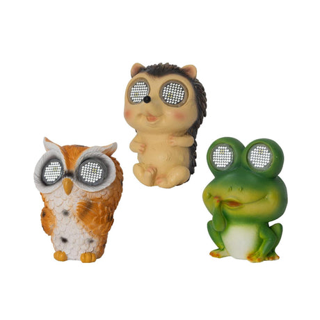 Lumineo Solar Animal Polyresin z efektem obracania się 8x7,5x10cm 3 różne kolory
