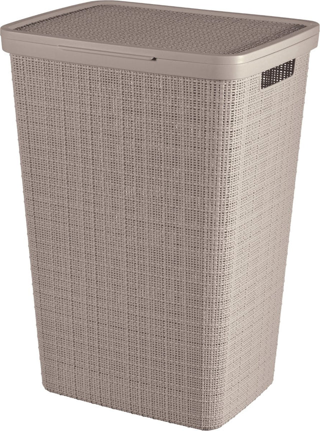 Curver jute wasmand met deksel - 58 liter - taupe