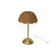 Lumineo led tafellamp oplaadbaar wicker goud ø17,5xh30cm