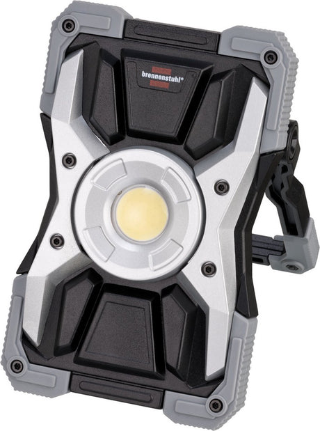 Lampa robocza LED na akumulator Brennerstuhl Rufus Lampa budowlana LED do warsztatów (reflektor LED z funkcją power banku, w zestawie kabel do ładowania, obudowa z odlewanego ciśnieniowo aluminium, 1500 lm, IP65)