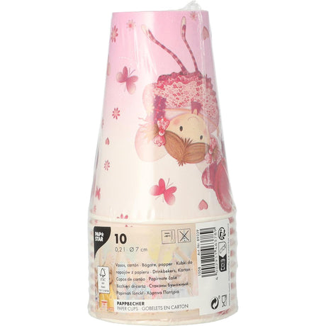 Papstar zestaw 10 kubków do picia Little Dancer karton 0,2l ã˜7x9,7cm