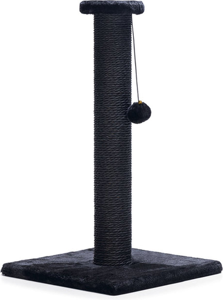 Drapak dla kota Beeztees serpa - owinięty liną - z kulką - czarny - 35x35x60 cm