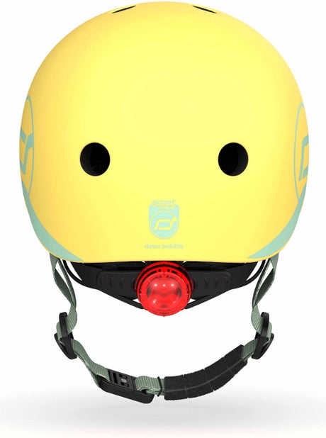 Kask na hulajnogę – kask dziecięcy – xs 45-51 cm – tylne światło LED – zapięcie na magnes – regulowany – cytrynowy