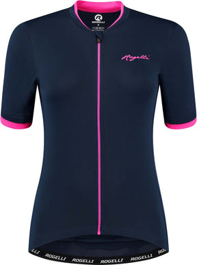 Rogelli essential fietsshirt - korte mouwen - dames - groen, roze - maat s