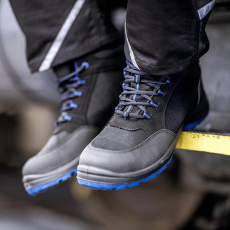 Buty ochronne Nitras Stepel Solid Step Mid, rozmiar butów ochronnych. 40 solidny stopień w kolorze średniego błękitu