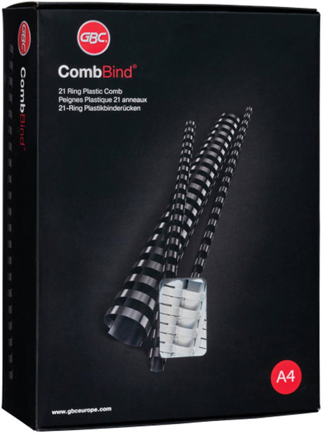 Gbc grzebienie do wiązania typu Combind czarne - a4 - 25 mm - 50 sztuk