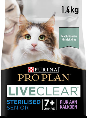 Pro plan senior liveclear - sucha karma dla kotów - indyk - 1,4 kg