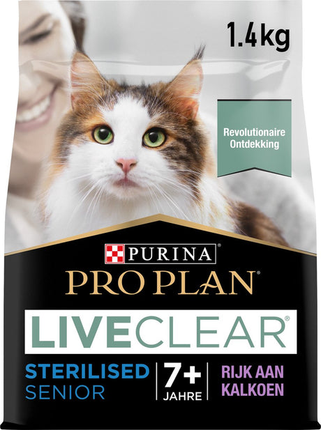 Pro plan senior liveclear - sucha karma dla kotów - indyk - 1,4 kg