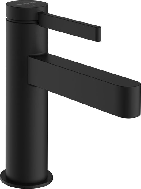 Hansgrohe finoris - bateria umywalkowa - obsługa jedną dźwignią - zimny start, oszczędność energii - odpływ push-open - 100 mm - czarny mat