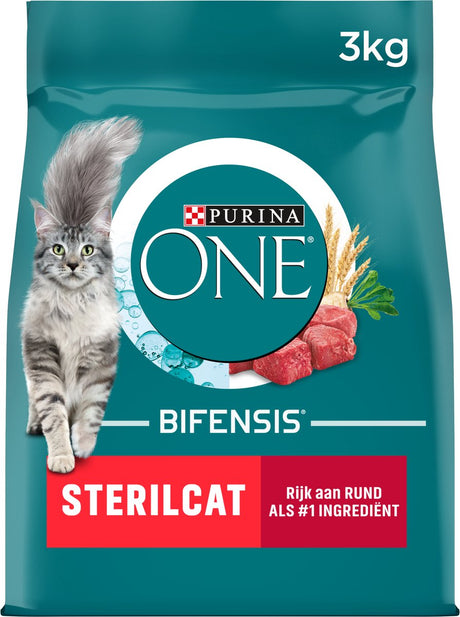 Purina one sterilcat - sucha karma dla kotów - wołowina pszenna - 3 kg