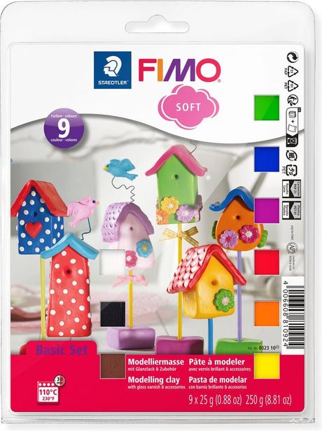 Zestaw Fimo soft - masa do modelowania w piecu - zestaw podstawowy 9 półklocków