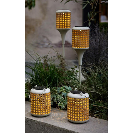 Lampa solarna LED Lumineo o średnicy 10,5–80 cm, metalowa, ciepła biel