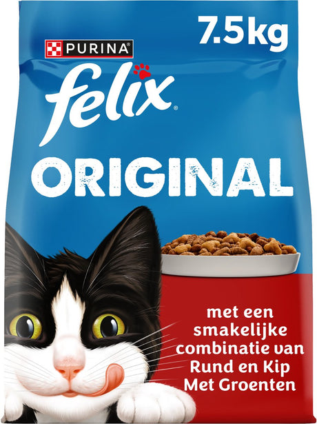 Felix Original - sucha karma dla kotów - wołowina, kurczak, indyk - 7,5kg