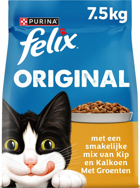 Felix Original - sucha karma dla kotów - kurczak z indyka - 7,5kg