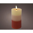 Świeca LED Lumineo z gradientem kolorów do wnętrz z efektem płomienia i timerem o średnicy 7x15 cm, terra działa na 2 baterie AAA (nie dotyczy)<br> <br>