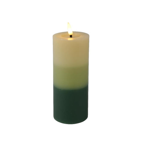 Świeca LED Lumineo z efektem płomienia, gradient 11 cm, kolor zielony