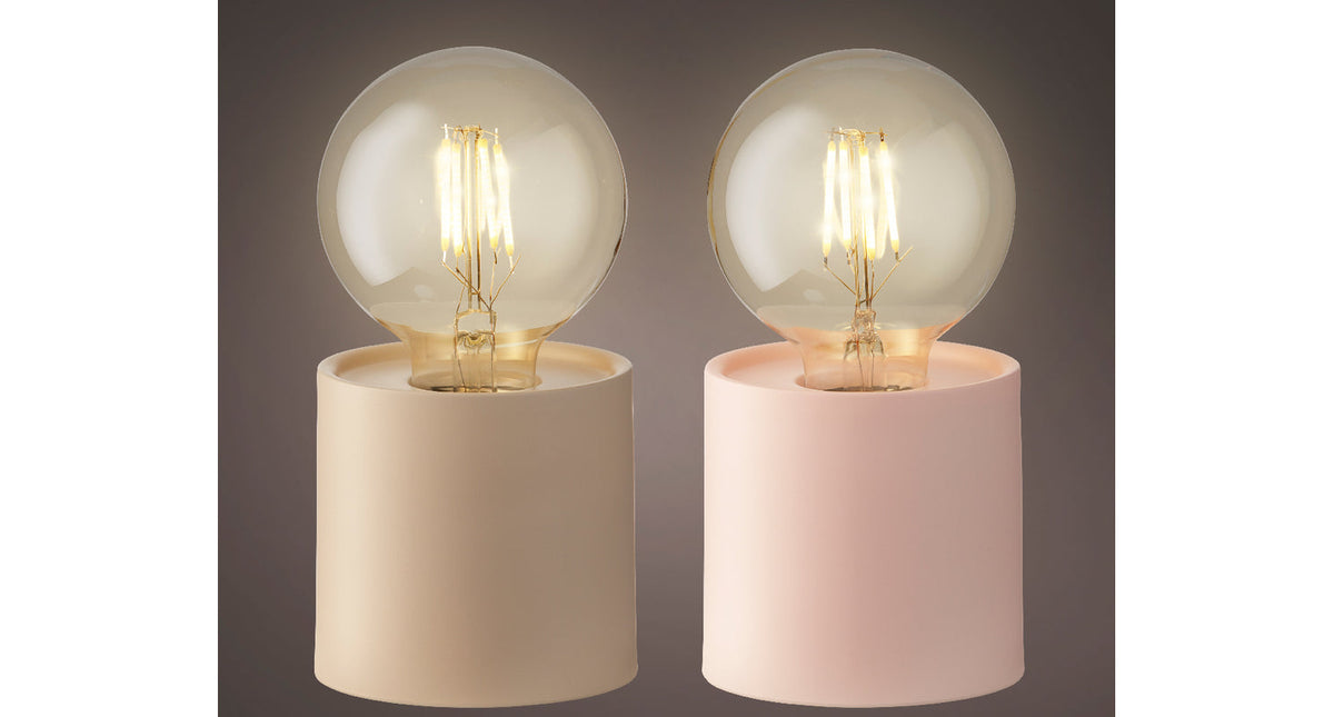 Led tafellamp plastic binnen 2 assorti warm wit h16,5 d8,5cm