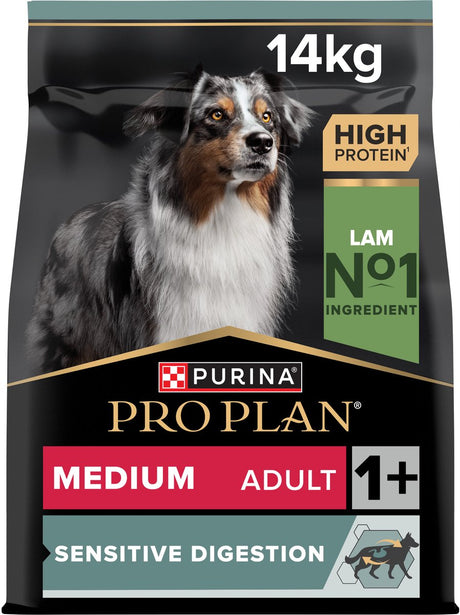 Pro plan Purina Sensitive Medium trawione dla dorosłych - karma dla psów - jagnięcina - 14 kg