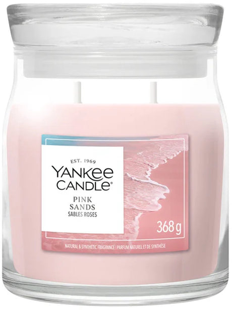 Yankee candle - pink sands medium geurkaars - 50 branduren - 2 lonten