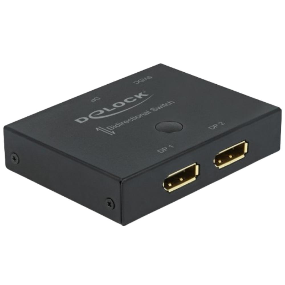 Przełącznik Display Port Delock, dwukierunkowy, 8k 30 Hz.