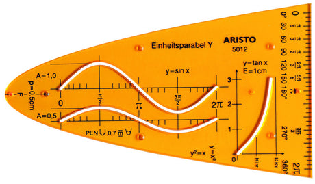 Parabola jednostkowa Aristo - wymiary 200x75mm - z kropkami atramentowymi - pomarańczowy przezroczysty - ar-5012