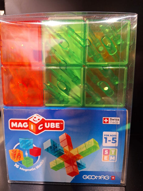 Geomag magicube z recyklingu - magnetyczne klocki konstrukcyjne - 16 sztuk - od 1 roku