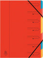 Exacompta sorteermap met vaste rug en elastosluiting - 7 indelingen - rood - 54075e