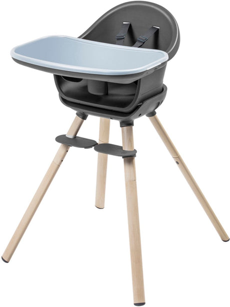 Krzesełko do karmienia Maxi-Cosi Moa 4 w 1, które rośnie wzdłuż - 6 miesięcy-7 lat (0-25 kg) - poza grafitem - stołek dla malucha i małe biurko z krzesłem