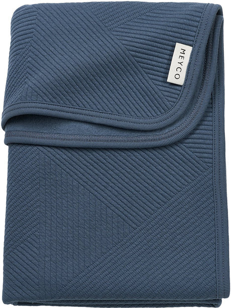 Kocyk dziecięcy żakardowy Meyco - flanelowy - indygo - 75x100cm - 1,0 tog