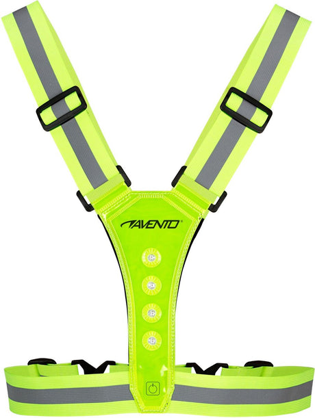 Avento hardloop veiligheidsvest reflecterend met leds - met batterij - geel one size