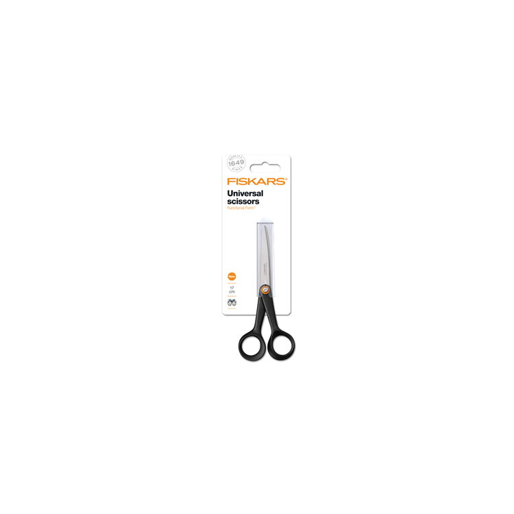 Fiskars 1067002 - nożyczki uni ff 17cm, czarne | 5 sztuk