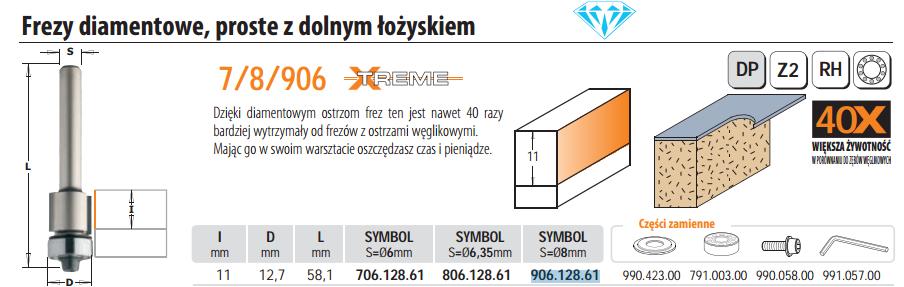 Cmt molen hm i=11 d=12,7 lagere diamantlager