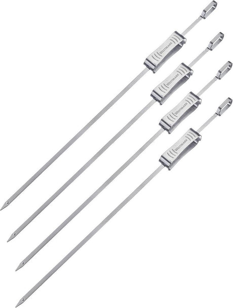 Szaszłyki Westmark BBQ 42cm - idealne do przygotowania szaszłyków lub innych szaszłyków BBQ, m.in. suwak - stal nierdzewna, 4 sztuki