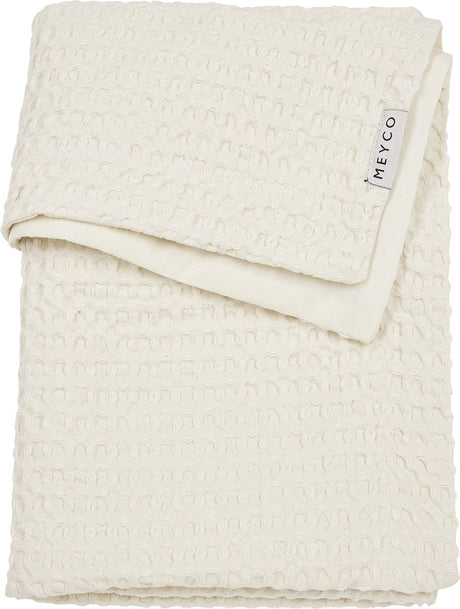 Bawełniany kocyk do łóżeczka Meyco waflowy - naturalny - 75x100cm - 1,0 tog