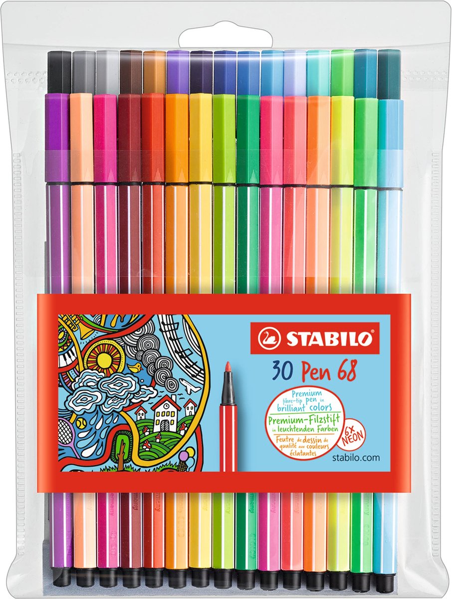 Stabilo pen 68 pisaków - 24 szt. + 6 neonowych kolorów
