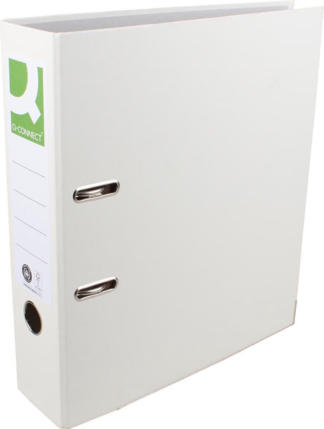 Segregator Q-connect, format A4, wykonany z papieru Recycolor, grzbiet 8 cm, kolor biały