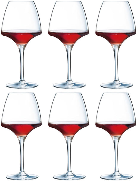 Szef kuchni sommelier otwiera kieliszek do wina do degustacji - okrągły - 32 cl - przezroczysty - zestaw-6