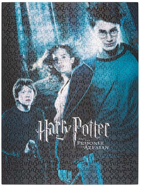 Harry Potter, puzzle 500 elementów i więzień azkabanu w cylindrycznym pudełku, noir bleu