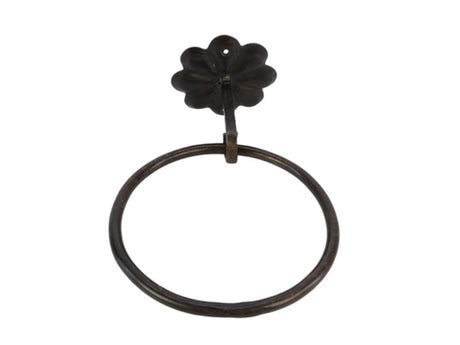 Hbx naturalny wisiorek pierścionek kabala metalowy śr. 15cm czarny