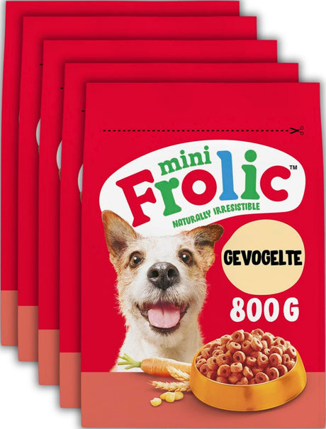 Frolic mini karma dla psów - pełnoporcjowa karma sucha - drób - 5x800g
